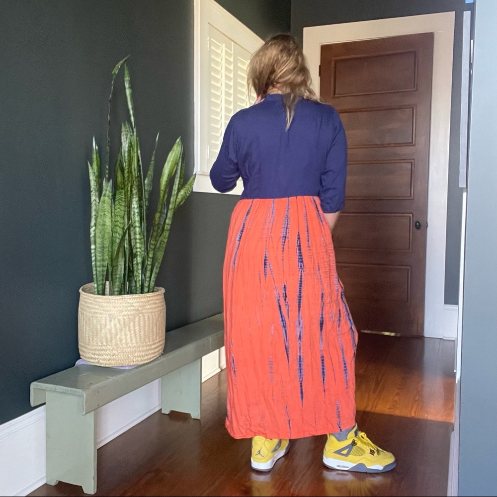 The Ratzt Staple Blue and Orange Tie Dyed Maxi Dress - Picture 10 of 10